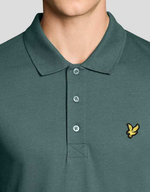 Lyle & Scott Ss polo shirts plain polo shirt in x858 silver pine, 3 of 6