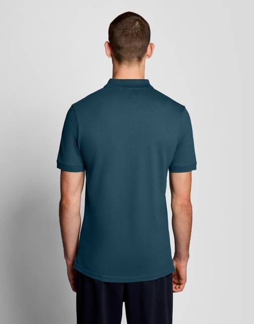 Lyle & Scott Ss polo shirts plain polo shirt in y066 rich teal, 4 of 6