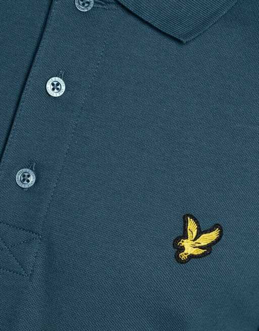 Lyle & Scott Ss polo shirts plain polo shirt in y066 rich teal, 6 of 6