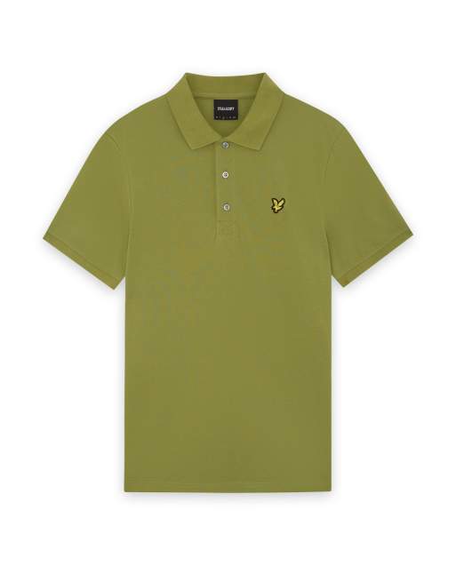 Lyle & Scott Ss polo shirts plain polo shirt in y123 shrub green, 6 of 6