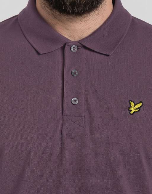 Lyle & Scott Ss polo shirts plain polo shirt in y320 noir plum, 5 of 6