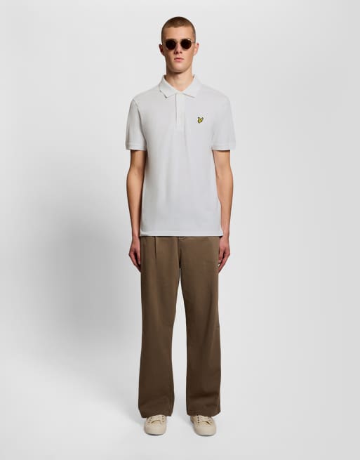 Lyle & Scott Ss polo shirts popcorn jacquard polo shirt in 626 white, 2 of 6