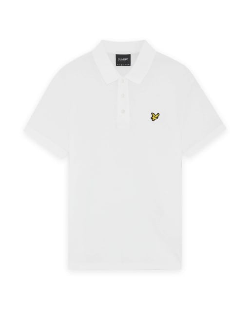 Lyle & Scott Ss polo shirts popcorn jacquard polo shirt in 626 white, 5 of 6
