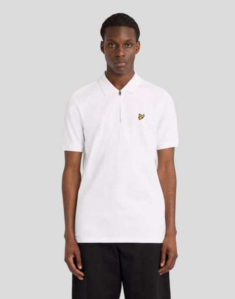 Lyle & Scott Ss polo shirts quarter zip polo shirt in 626 white - view 1