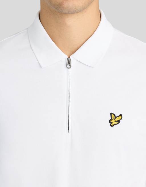 Lyle & Scott Ss polo shirts quarter zip polo shirt in 626 white, 3 of 6