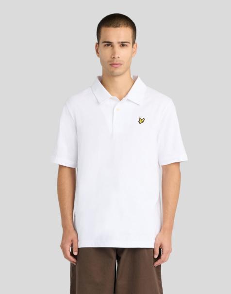 Lyle & Scott Ss polo shirts relaxed jersey polo shirt in 626 white