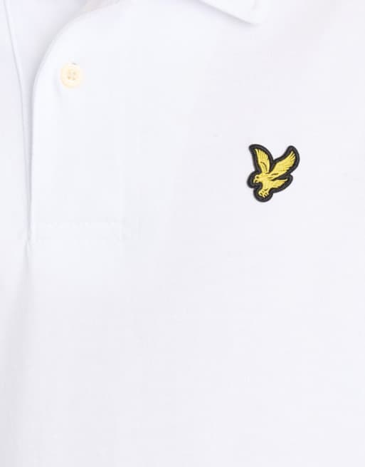 Lyle & Scott Ss polo shirts relaxed jersey polo shirt in 626 white, 6 of 6