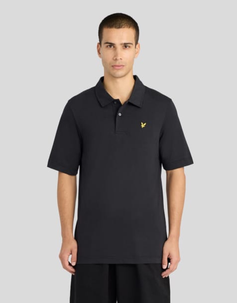 Lyle & Scott Ss polo shirts relaxed jersey polo shirt in z865 jet black