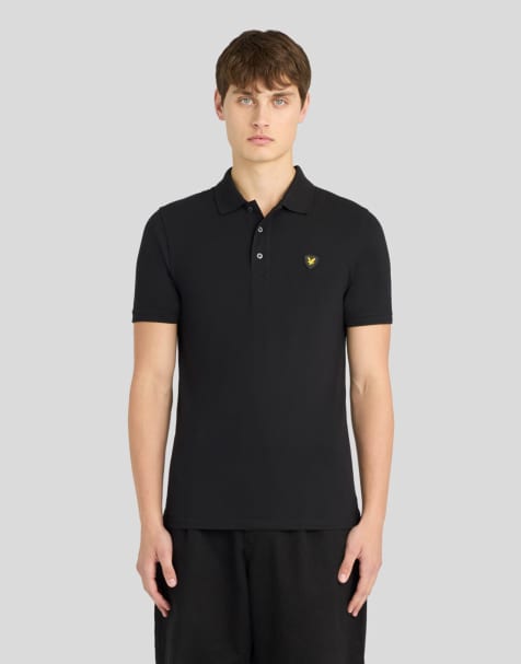 Lyle & Scott Ss polo shirts shield badge polo shirt in z865 jet black