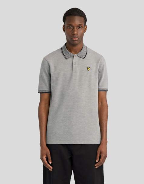 Lyle & Scott Ss polo shirts static marl interlock polo shirt in y337 static black marl