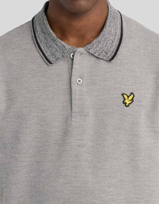 Lyle & Scott Ss polo shirts static marl interlock polo shirt in y337 static black marl, 3 of 6