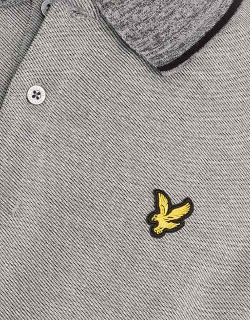 Lyle & Scott Ss polo shirts static marl interlock polo shirt in y337 static black marl, 6 of 6