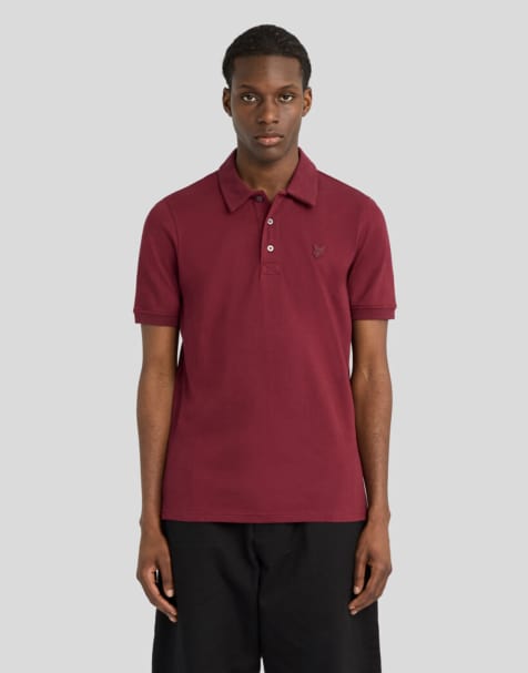 Lyle & Scott Ss polo shirts superfine polo shirt in w976 fairway burgundy - view 1