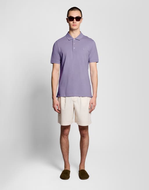 Lyle & Scott Ss polo shirts superfine polo shirt in y074 floral violet, 3 of 6