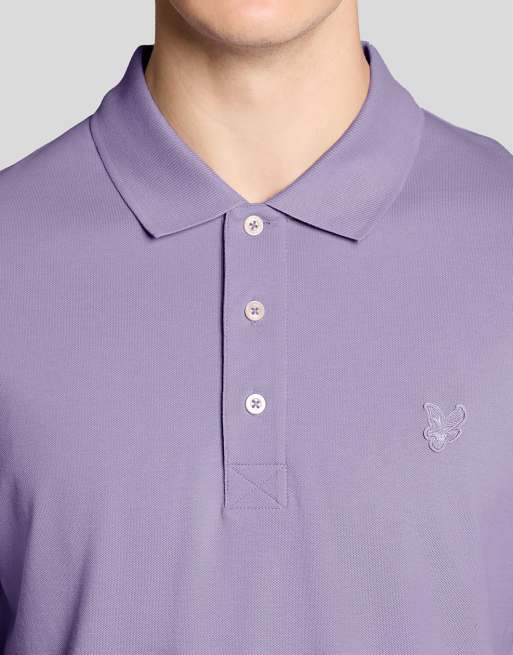 Lyle & Scott Ss polo shirts superfine polo shirt in y074 floral violet, 4 of 6
