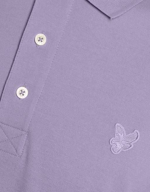Lyle & Scott Ss polo shirts superfine polo shirt in y074 floral violet, 6 of 6