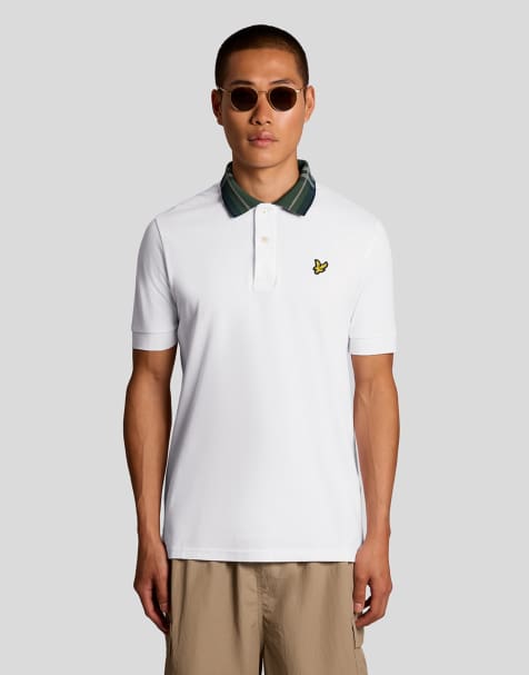 Lyle & Scott Ss polo shirts tartan collar polo shirt in 626 white