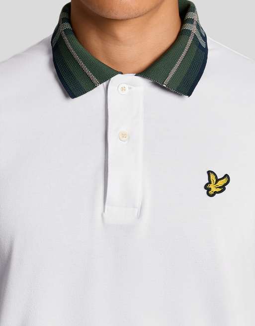 Lyle & Scott Ss polo shirts tartan collar polo shirt in 626 white, 2 of 5