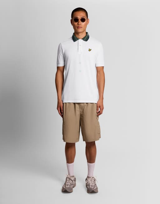 Lyle & Scott Ss polo shirts tartan collar polo shirt in 626 white, 3 of 5
