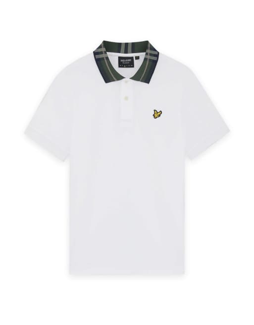 Lyle & Scott Ss polo shirts tartan collar polo shirt in 626 white, 4 of 5