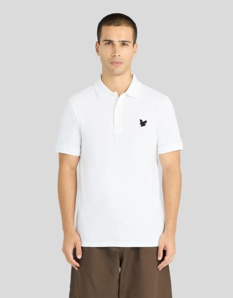 Lyle & Scott Ss polo shirts textured eagle plain polo shirt in 626 white - view 1