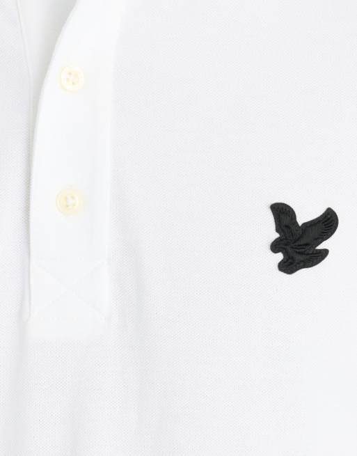 Lyle & Scott Ss polo shirts textured eagle plain polo shirt in 626 white, 5 of 5