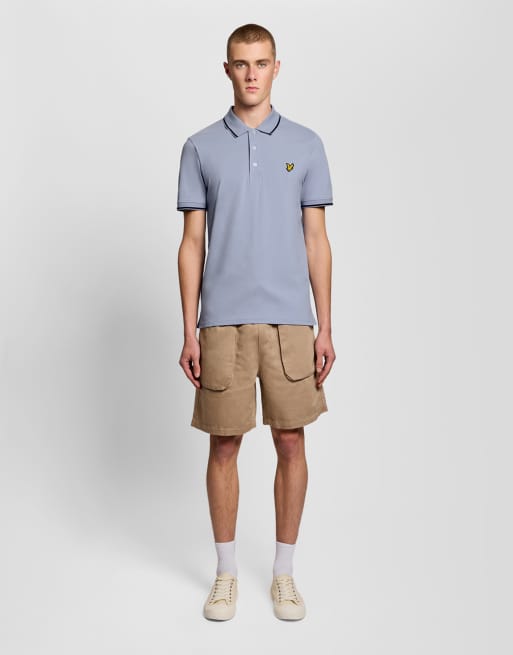 Lyle & Scott Ss polo shirts tipped polo shirt in y164 everglade/ wheat, 3 of 5