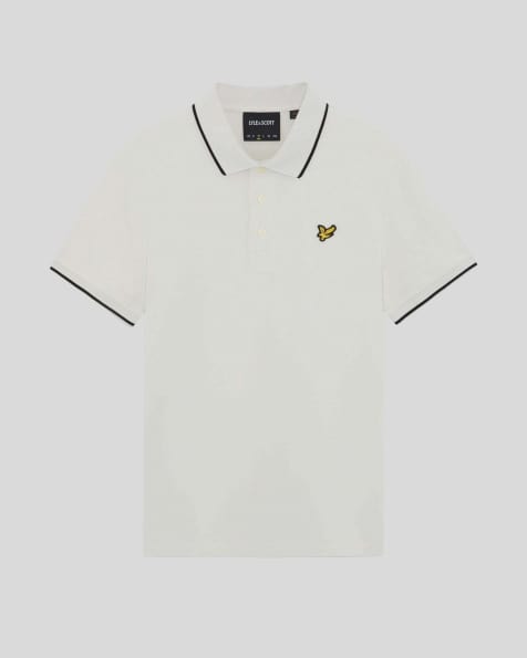 Lyle & Scott Ss polo shirts tipped polo shirt in y327 glacier grey/ jet black - view 1