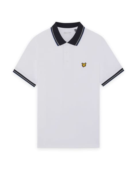 Lyle & Scott Ss polo shirts tipped sport core polo in 626 white - view 1