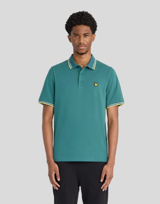 Lyle & Scott Ss polo shirts tipped sport core polo in y105 mediterranea, 1 of 6