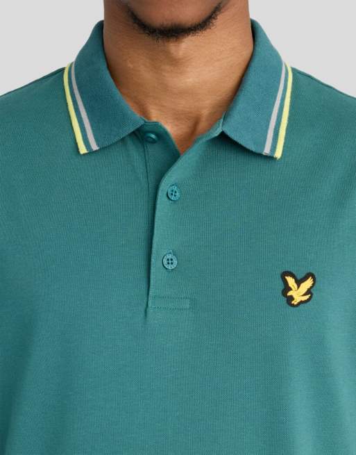 Lyle & Scott Ss polo shirts tipped sport core polo in y105 mediterranea, 3 of 6