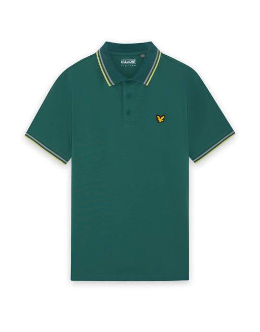 Lyle & Scott Ss polo shirts tipped sport core polo in y105 mediterranea, 5 of 6