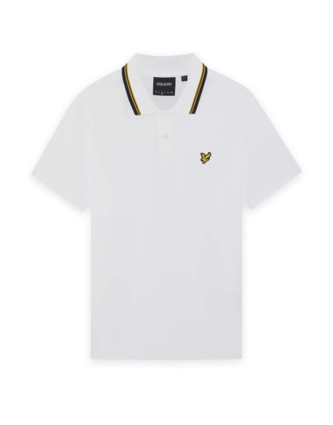 Lyle & Scott Ss polo shirts tipped track polo shirt in 626 white - view 1