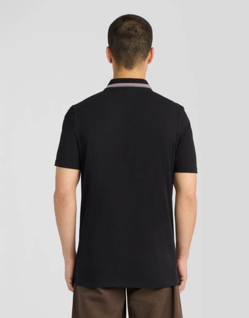 Lyle & Scott Ss polo shirts tipped track polo shirt in z865 jet black, 4 of 6