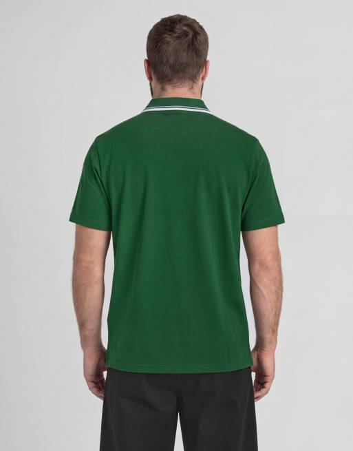 Lyle & Scott Ss polo shirts track tipped polo shirt in y295 clover green, 4 of 6