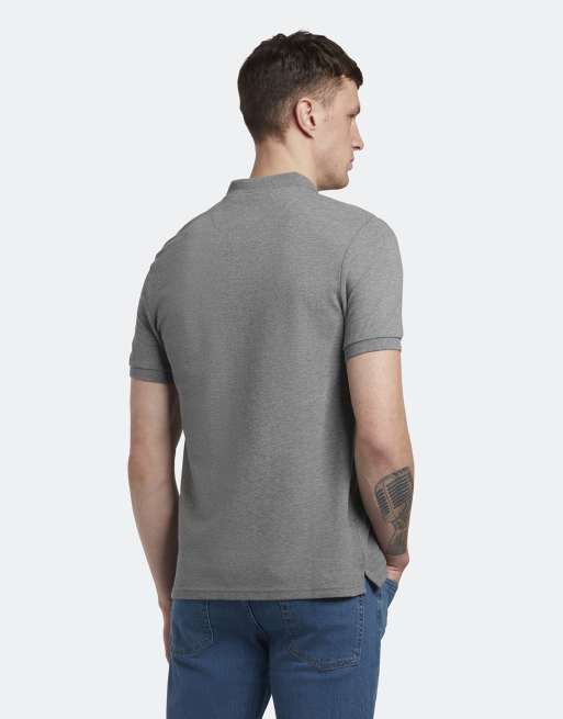 Lyle & Scott Ss poloshirts effen poloshirt in t28 middengrijs gemêleerd, 4 van 7