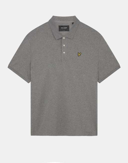 Lyle & Scott Ss poloshirts effen poloshirt in t28 middengrijs gemêleerd, 6 van 7