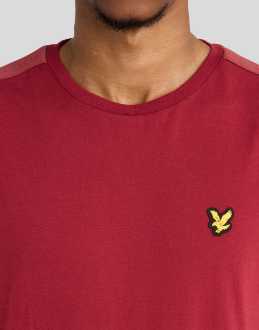 Lyle & Scott SS T-Shirt mit Jacquardband in x202 Plum, 3 von 5