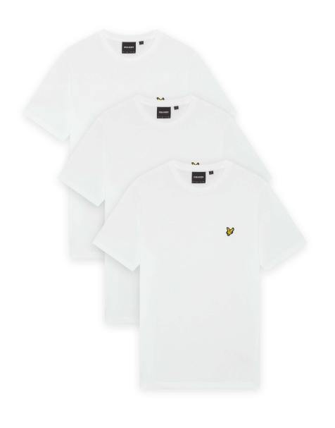 Lyle & Scott Ss t-shirts basic 3 pack t-shirt in 626 white - view 1