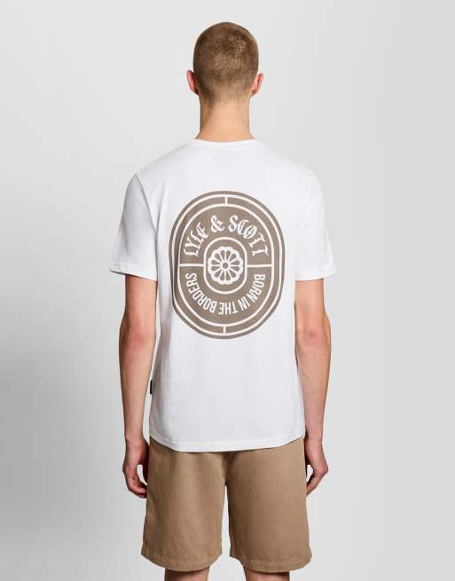 Lyle & Scott Ss t-shirts borders label graphic t-shirt in 626 white, 4 of 4