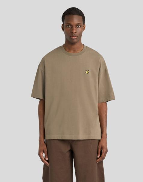 Lyle & Scott Ss t-shirts boxy fit t-shirt in x569 khaki ash - view 1
