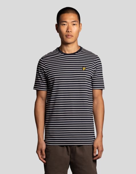 Lyle & Scott Ss t-shirts breton t-shirt in w403 dark navy/ white - view 1