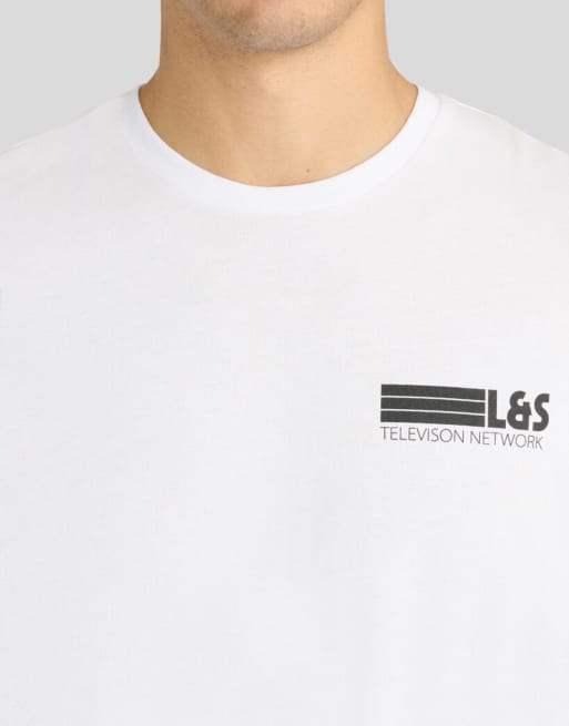 Lyle & Scott Ss t-shirts broadcaster graphic t-shirt in 626 white, 3 of 6
