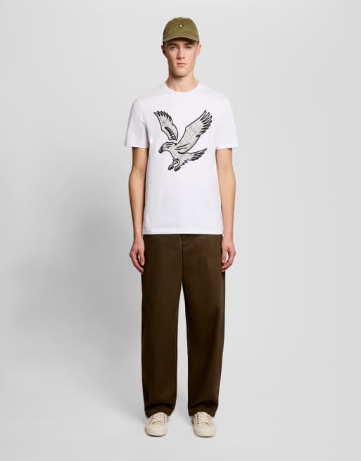 Lyle & Scott Ss t-shirts check eagle t-shirt in 626 white, 2 of 7