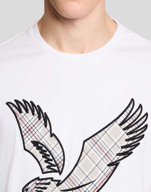 Lyle & Scott Ss t-shirts check eagle t-shirt in 626 white, 3 of 7