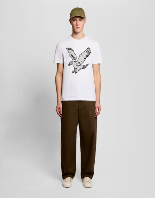 Lyle & Scott Ss t-shirts check eagle t-shirt in 626 white, 7 of 7