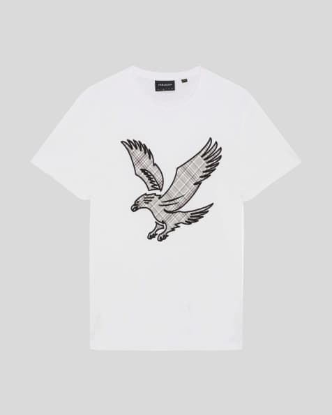 Lyle & Scott Ss t-shirts check eagle t-shirt in 626 white - view 1