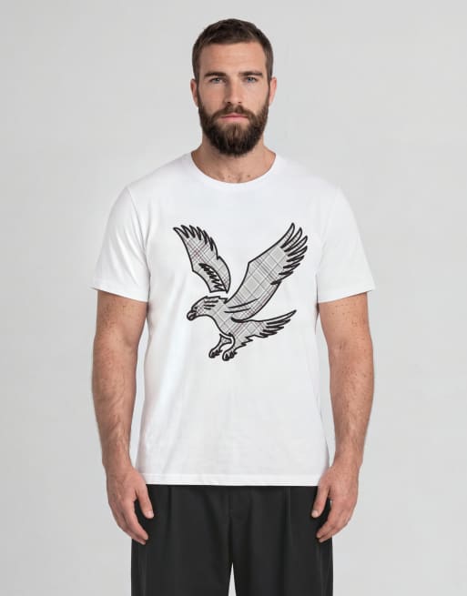Lyle & Scott Ss t-shirts check eagle t-shirt in 626 white, 3 of 7