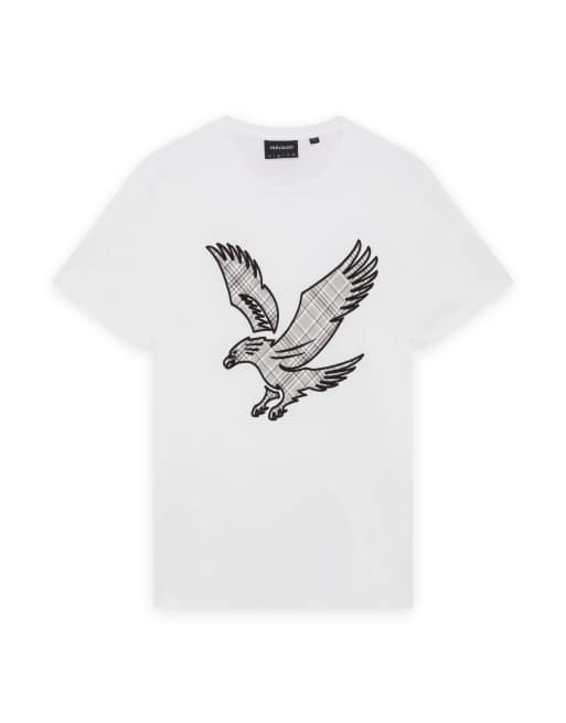 Lyle & Scott Ss t-shirts check eagle t-shirt in 626 white, 7 of 7