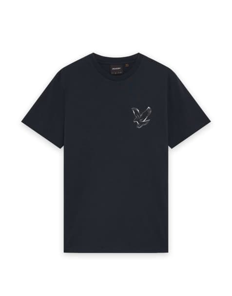 Lyle & Scott Ss t-shirts chrome eagle graphic t-shirt in w403 dark navy/ white - view 1